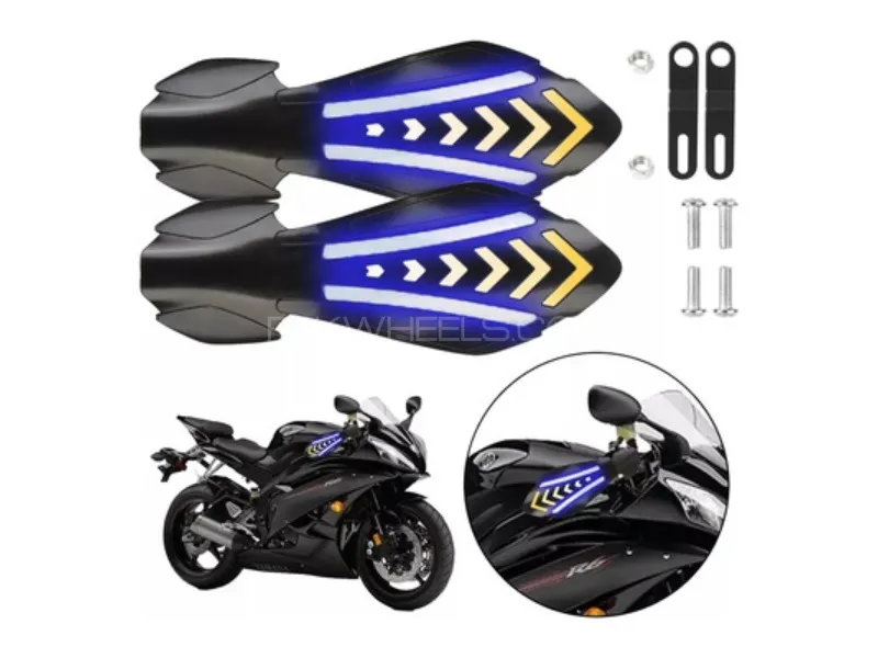 1 Pair Universal Motorcycle Handlebar Hand Protectors | Durable Hand Guards for Bikes – Random Color Image-1