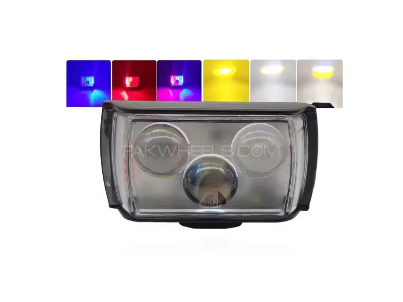 High Power 3 Lens Rectangle Shape LED Spotlight Fog Light for Motorcycles – Ultra Bright Auxiliary  Image-1