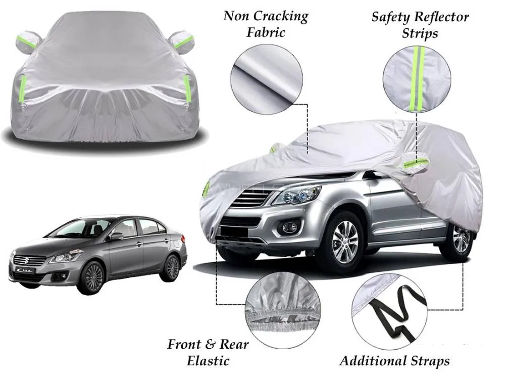 Suzuki Ciaz Top Cover | Side Mirror Pockets | Reflector Strips | 100% Dust & Water Proof Image-1