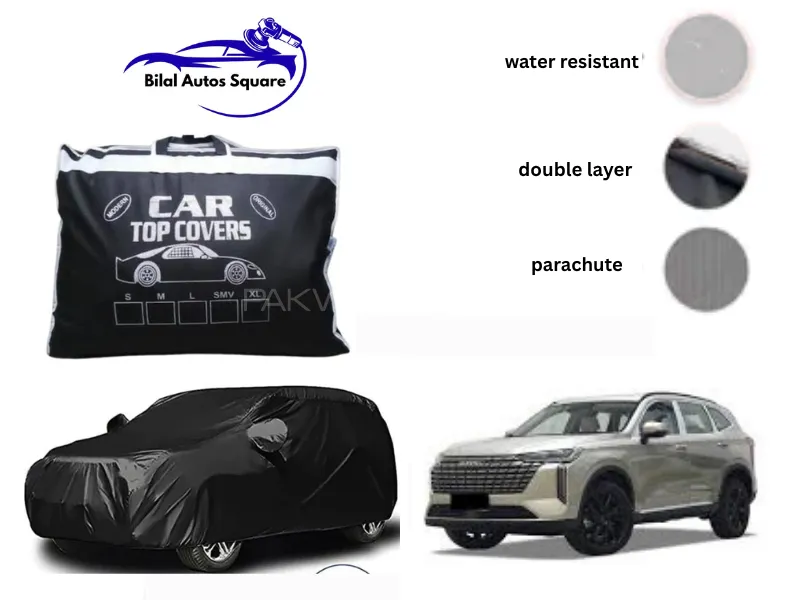 Haval H6 2021–2024 Black Double Layer Parachute Car Cover – Waterproof, Heatproof & Anti-Scratch Pro Image-1