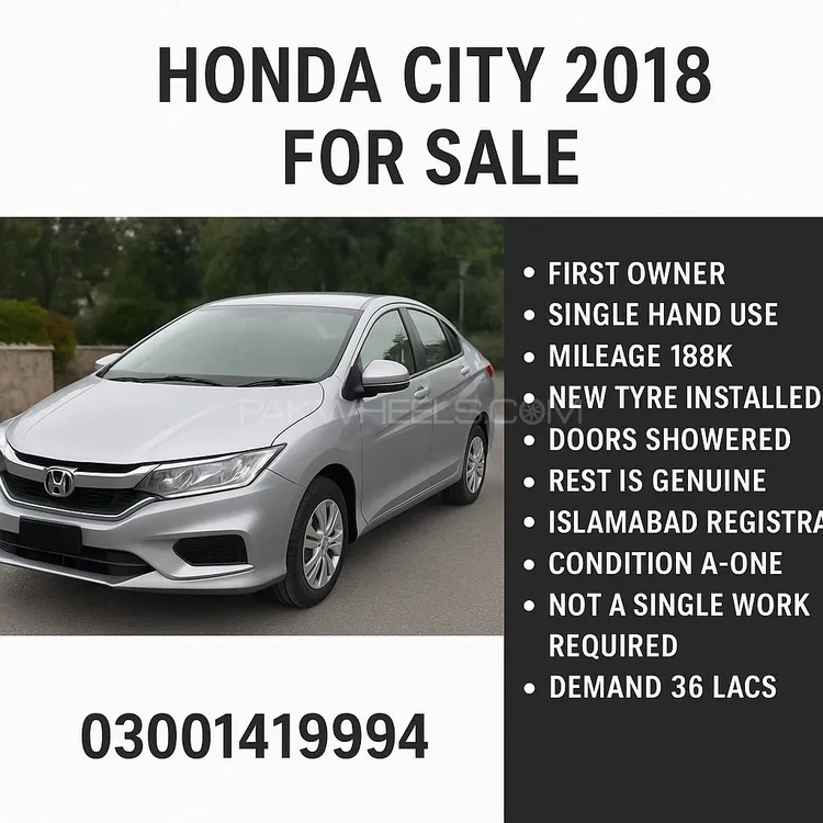 Honda City 2018 for Sale in Islamabad Image-1