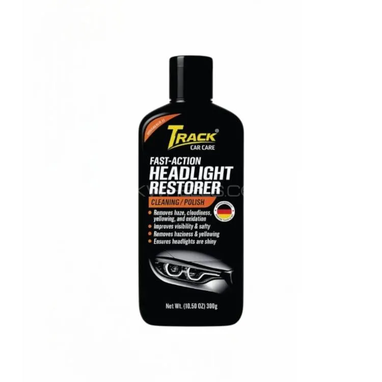 Track Headlight Restorer And Cleaning Polish 300g With Applicator- Fast Action High End Protection Image-1