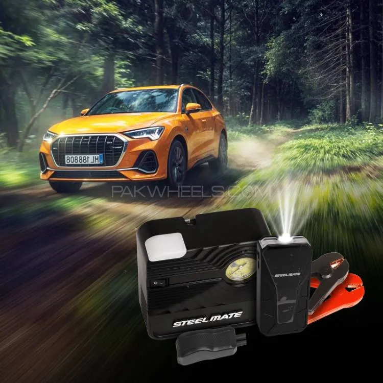 Steel Mate 2 in 1 Jump Starter 8800mAh With Tire Air Compressor 90psi Image-1