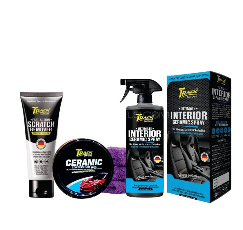 Track Bundle of 3-Interior Ceramic Coating 500ml+ Scratch Remover 200g+Ceramic Wax 200g With Towel Image-1