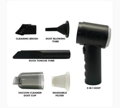 3 in 1 Portable Car Vacuum Cleaner | High Power Suction & Air Blower with 3 Nozzles 3 in 1 Portable Car Vacuum Cleaner | High Power Suction & Air Blower with 3 Nozzles