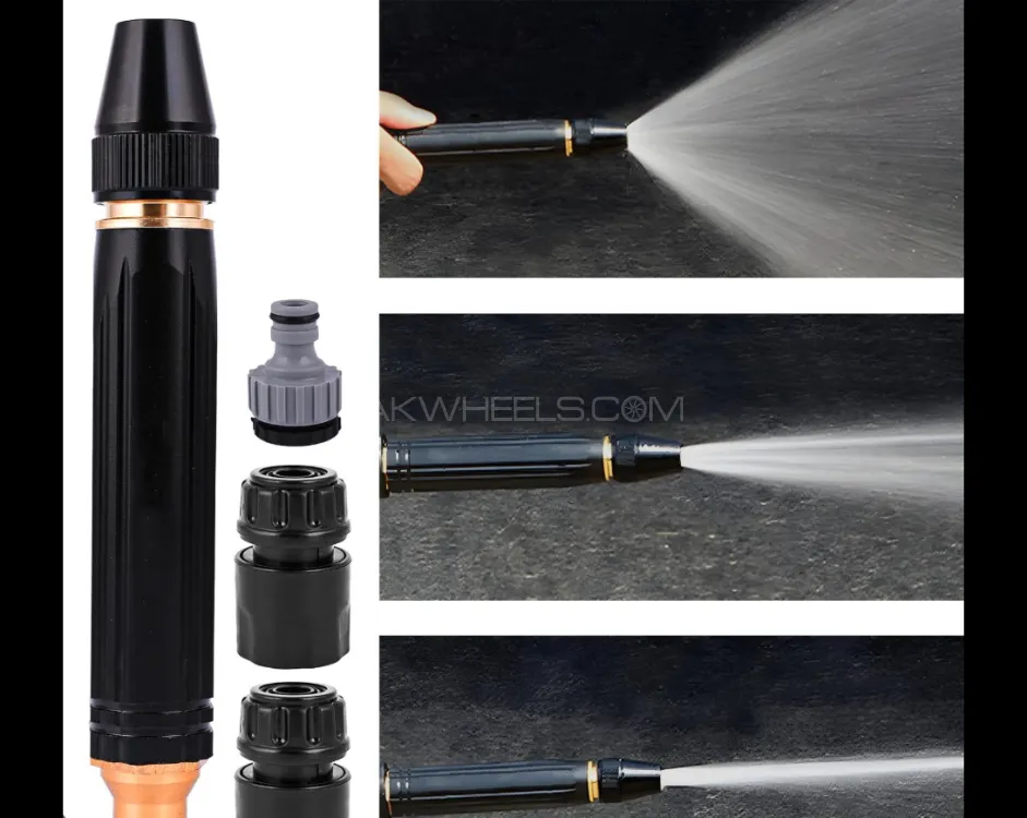 Adjustable High-Pressure Water Spray Nozzle Set – 3 Nozzle Modes, Heavy-Duty Metal Jet Nozzle for Ca Image-1