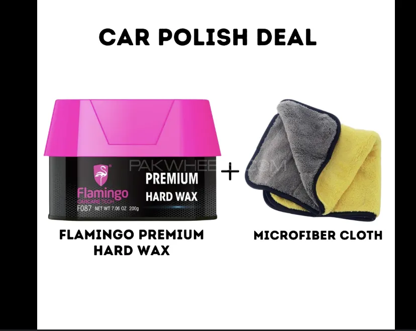 Flamingo Car Wax | Premium Shine & Paint Protection with Free Microfiber Cloth Image-1
