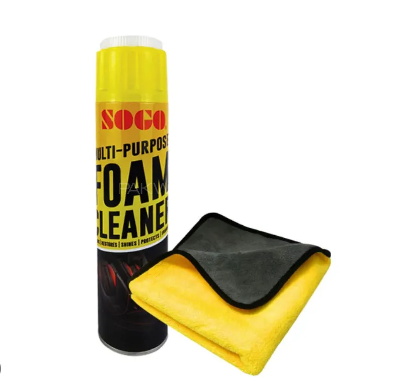 SOGO All Purpose Cleaner Foam with Free Microfiber Cloth – Multipurpose Cleaning Spray for Car, Home Image-1