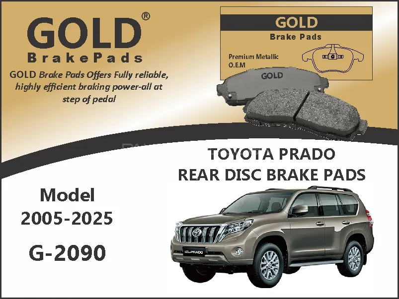 Toyota Prado Rear Premium Disc Brake Pads G-2090 Image-1