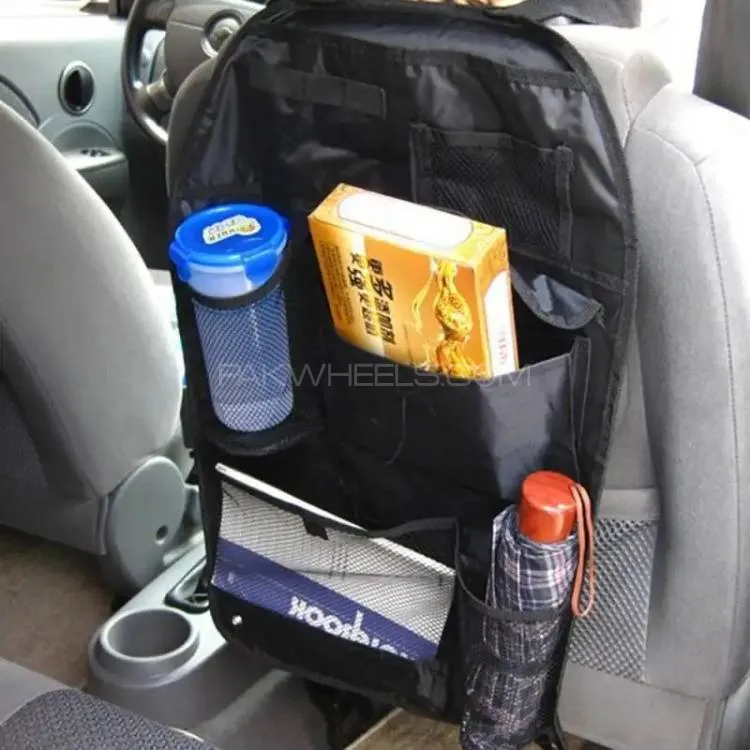 Back Seat Car Organizer – Multi-Pocket Storage, Trash Bag Holder, and Net Pouch Image-1