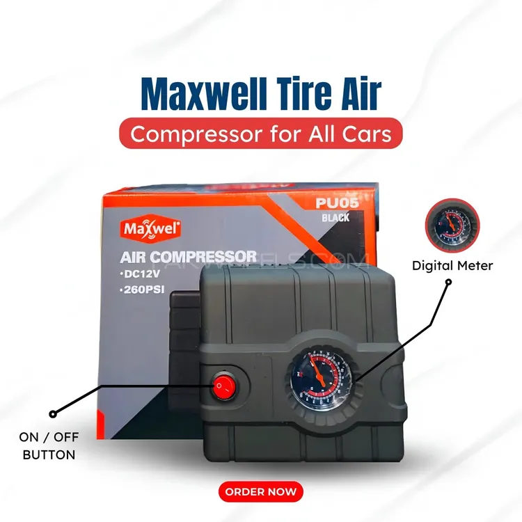 Maxwell Air Compressor 260 PSI DC12 PU05 Black  Image-1