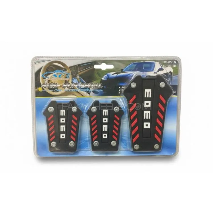 Momo Non Slip Racing Pedal Cover Set For All Manual Cars Red Colour Image-1