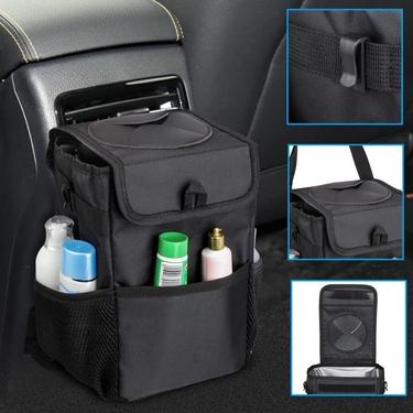 Car Trash Can with Lid – Multi-Functional Garbage Box & Storage Organizer Car Trash Can with Lid – Multi-Functional Garbage Box & Storage Organizer