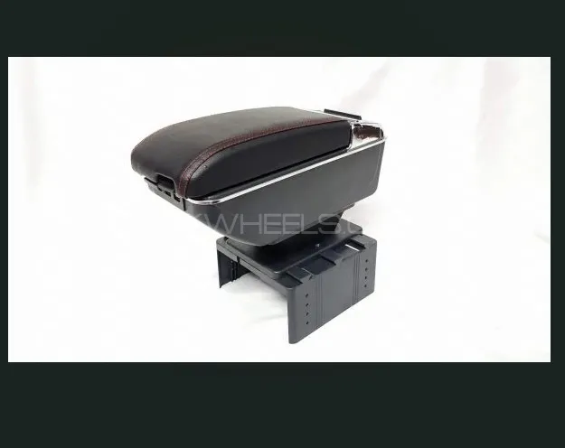 Black Car Armrest Console with 6-Port USB Charger and Storage Organizer Black Car Armrest Console with 6-Port USB Charger and Storage Organizer Image-2