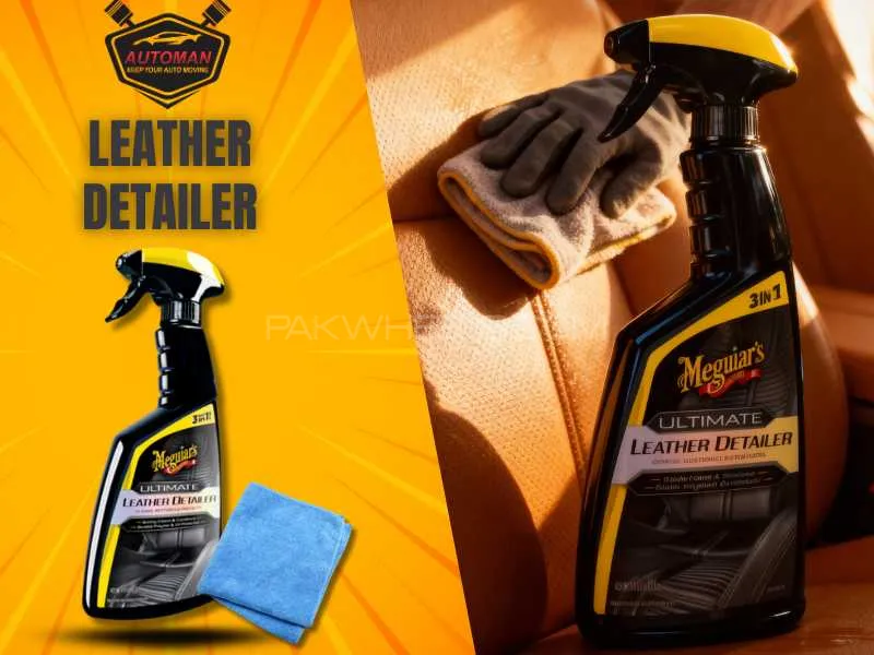 Meguiar’s Leather Detailer with Microfiber Cloth – Clean, Condition & Protect Car Leather | AutoManP Image-1