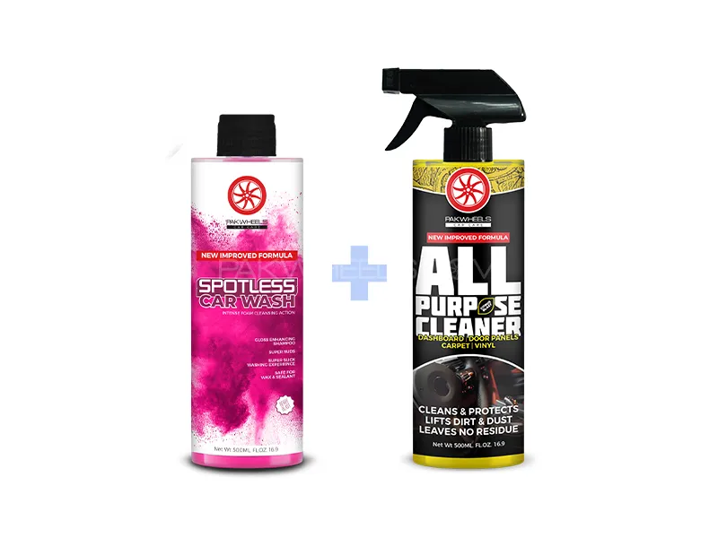 PakWheels All Purpose Cleaner APC Citrus & Spotless Car Wash Shampoo (Blue) Bundle Image-1