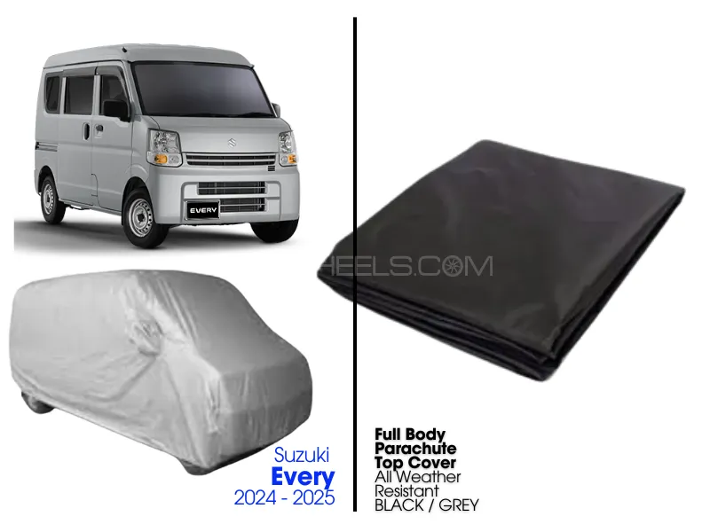 Suzuki Every | Similar Size Cars | Full Body | Parachute | Top Cover | All Weather Resistant BLACK / Image-1