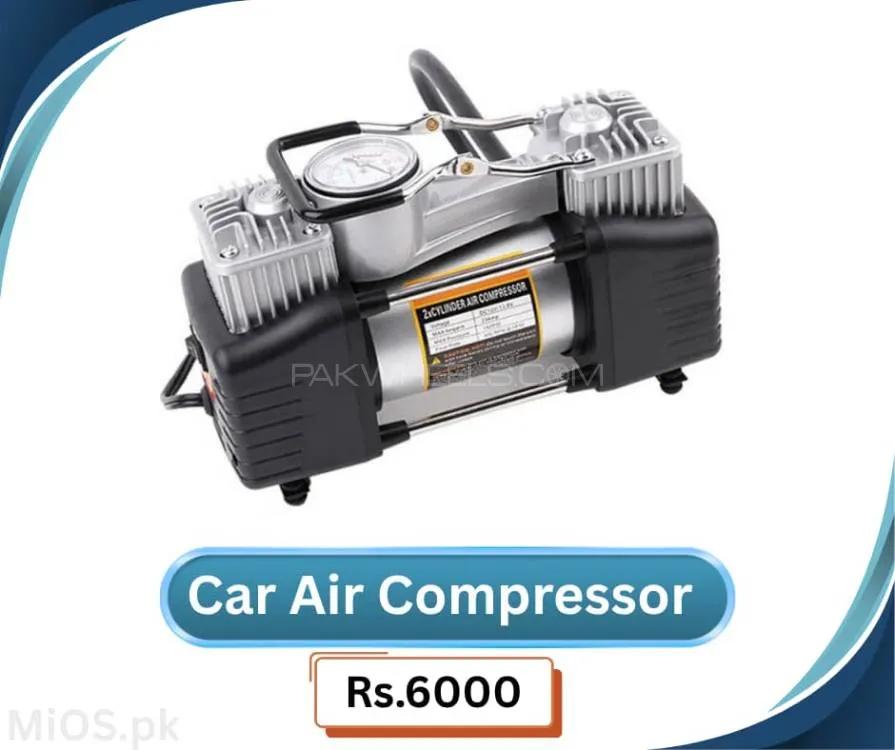 Dual Cylinder Air Compressor Tire Inflator – 12V Image-1