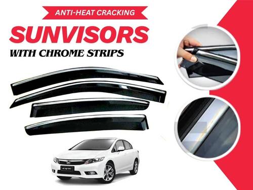 Honda Civic 2013 - 2015 Sun Visor With Chrome Strips | Air Press | Anti-Heat Cracking Sun Visors  Honda Civic 2013 - 2015 Sun Visor With Chrome Strips | Air Press | Anti-Heat Cracking Sun Visors