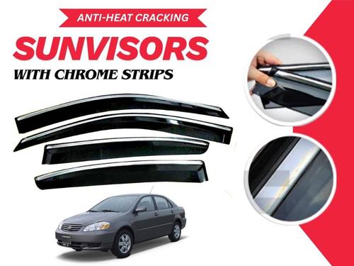 Toyota Corolla 2002 - 2008 Sun Visor With Chrome Strips | Air Press | Anti-Heat Cracking Sun Visors  Toyota Corolla 2002 - 2008 Sun Visor With Chrome Strips | Air Press | Anti-Heat Cracking Sun Visors