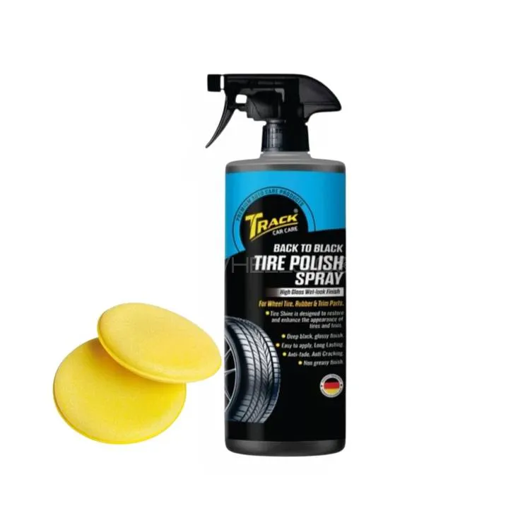 Track Car Care-Back to Black Tire Shine Spray 500ml With Free Applicator Pad Track Car Care-Back to Black Tire Shine Spray 500ml With Free Applicator Pad Image-1
