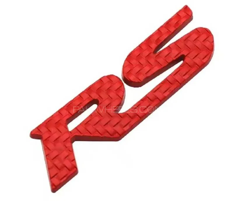 Metal Car Logo RS Logo Red Carbon Image-1