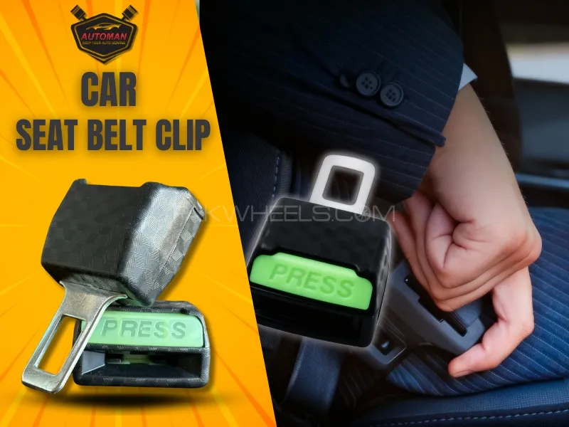 1 Pair Car Seat Belt Clip Extender Support Buckle & Safety Alarm Stopper Canceller | AutoManPK Image-1