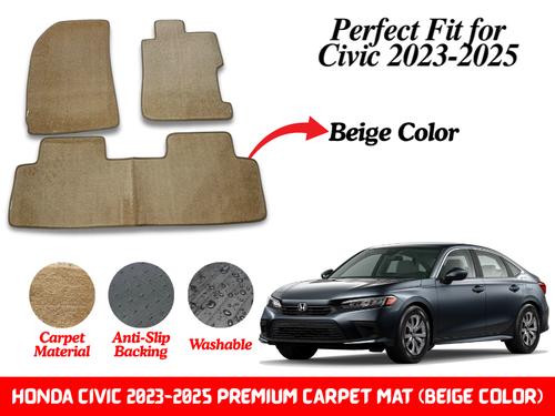Premium Quality Honda Civic 2022-2025 Fitting Carpet Floor Mats (Beige) | Perfect Fit Mats Premium Quality Honda Civic 2022-2025 Fitting Carpet Floor Mats (Beige) | Perfect Fit Mats