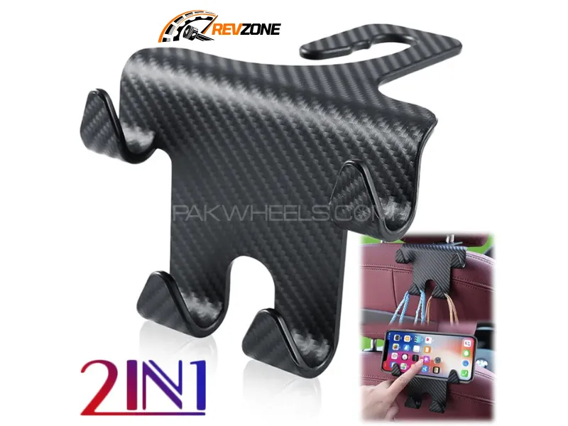 Universal Car Seat Back Hook Headrest Hanger – Bag, Purse & Clothes Holder Clip Image-1