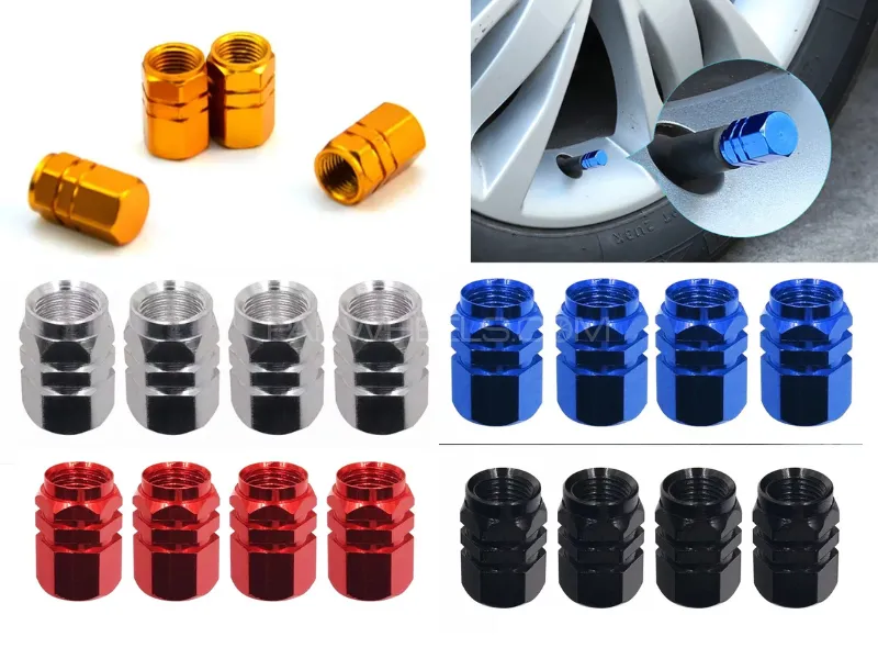 Aluminum Tire Wheel Rims Stem | Air Valve Caps Tyre Cover Car SUV Random Selection Image-1
