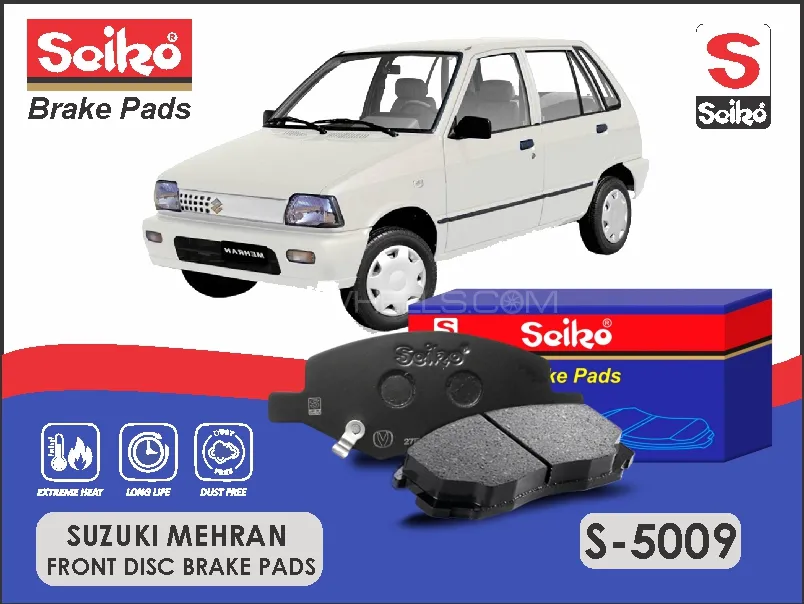Suzuki Mehran 1988-2019 Premium Seiko Front Disc Brake Pad Image-1