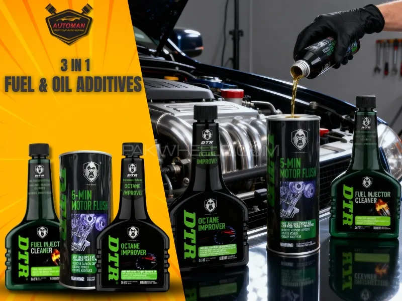 DTR 3 in 1 Fuel & Oil Additives – Injector Cleaner, Motor Flush & Octane Improver | AutoManPK Image-1