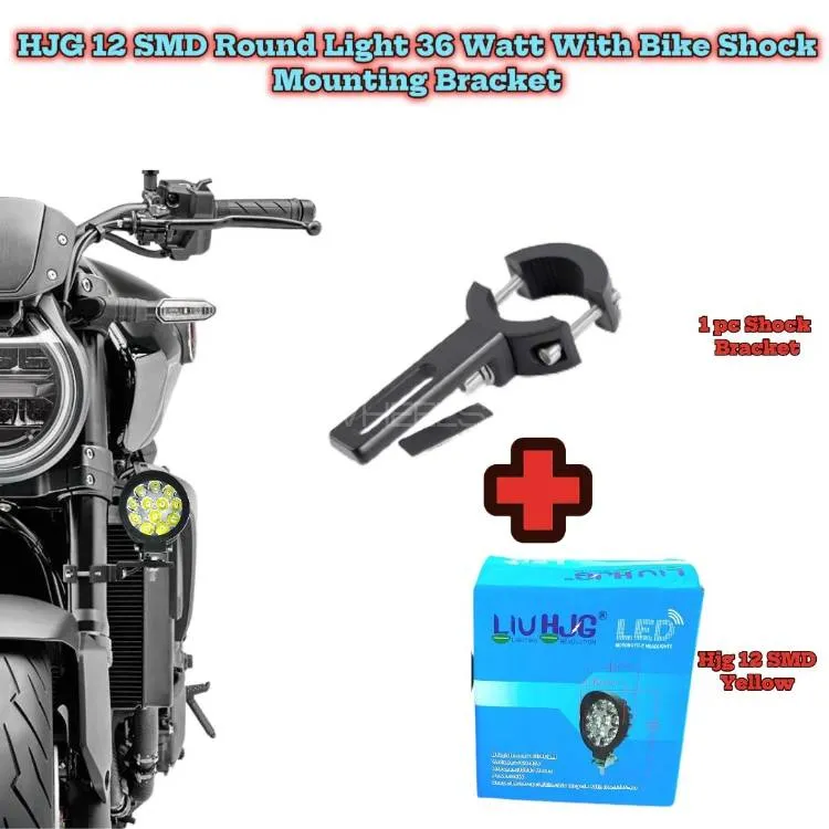  HJG 12 SMD Round Light 36 Watt With Bike Shock Mounting Bracket Image-1