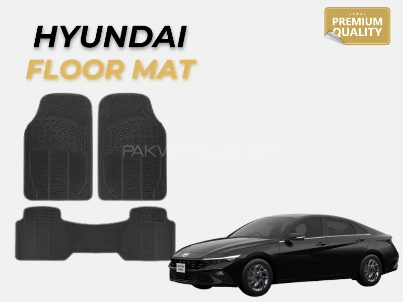 Hyundai Elantra 2025 Rubber-Coated Floor Mat Set | Waterproof & Non-Slip Image-1