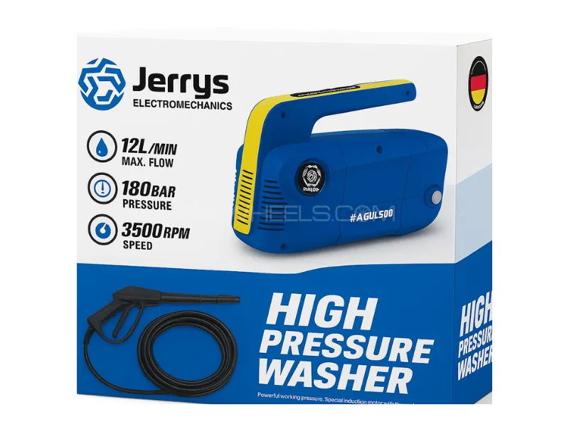 Jerrys German High Power Pressure Washer 1800W-180Bar-Solar & Car Wash Image-1