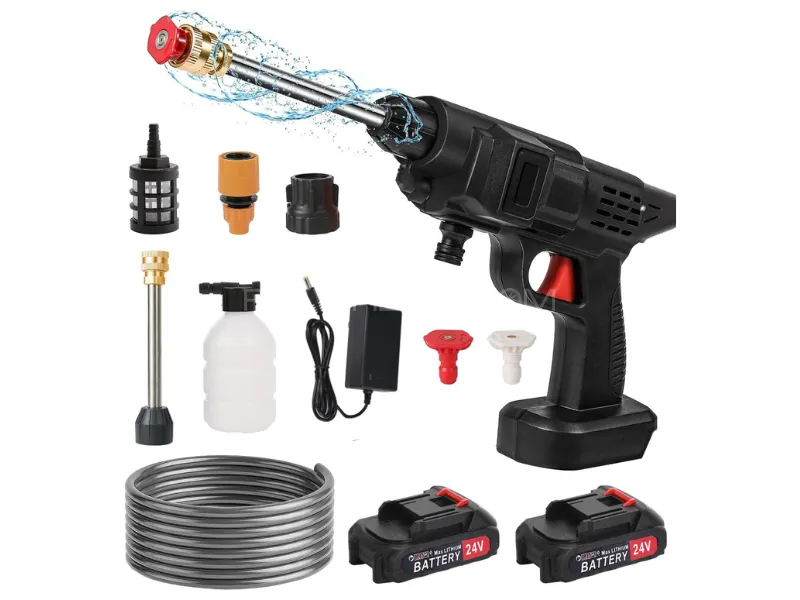 Rechargeable Cordless High-Pressure Car Washer – 24V Portable Power Battery with Foam Bottle Image-1