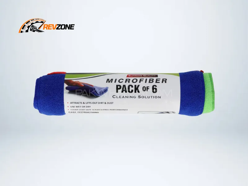 Zent Pack of 6 Microfiber Cleaning Cloths – Ultra-Soft, Lint-Free, Multipurpose Towels for Car Image-1