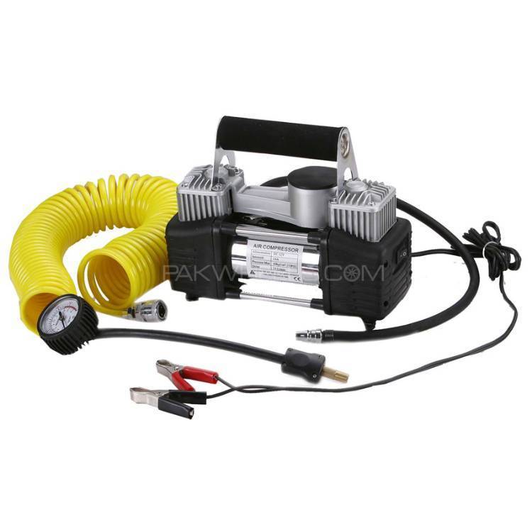 Double Cylinder Car Air Pump Tyre Inflator Image-1