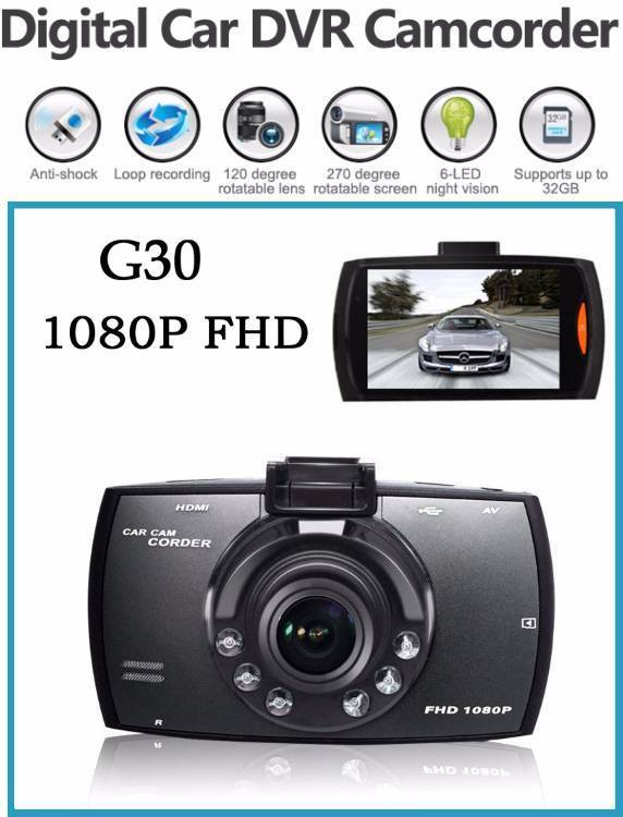 G30 Full HD 1080p Night Vision Car DVR Camera Front View Image-1