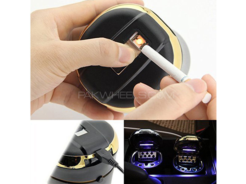 Car Ash Tray With Chargeable Lighter  Image-1