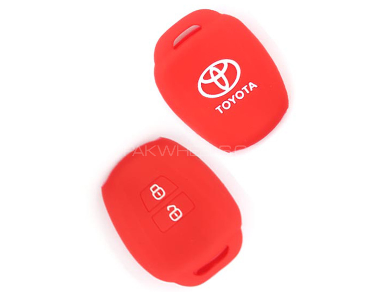 Silicon Key Cover For Toyota Corolla 2014 - Red Image-1