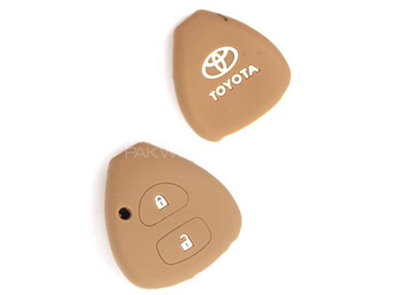 Silicon Key Cover For Toyota Vitz - Brown Image-1