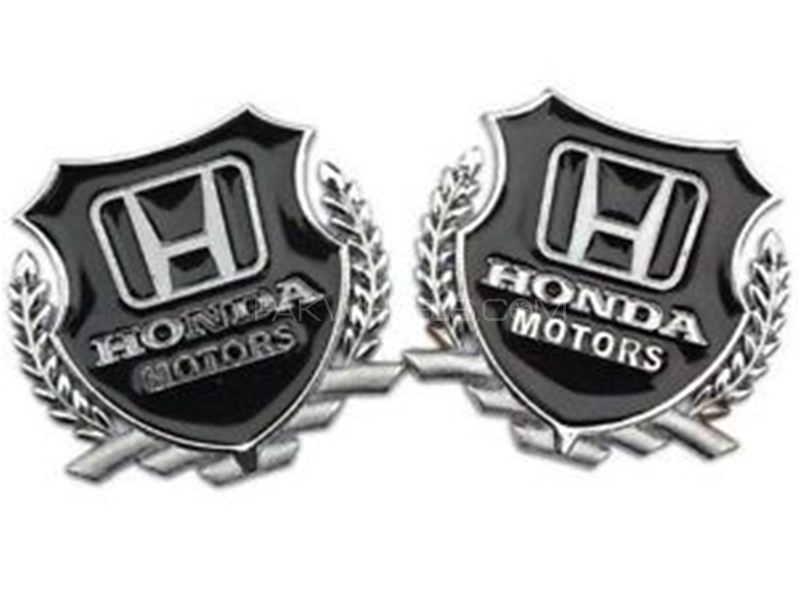 3D Honda Motors Metal Emblem - 2 Pcs Image-1