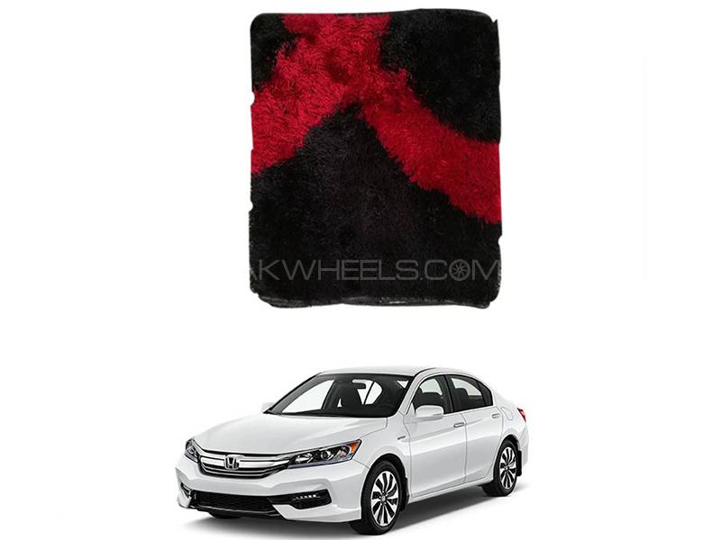 Leather Fur Seat Cover - Civic Red & Black Image-1