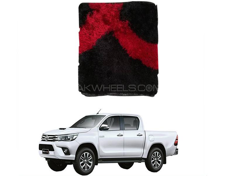Leather Fur Seat Cover - Revo Red & Black Image-1