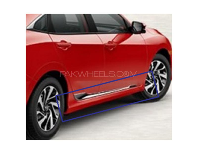 Honda Civic 2016-2018 Door Lower Chrome Moulding Image-1