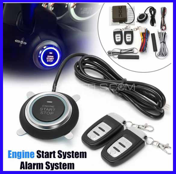 Smart PKE Car Alarm System Remote Engine Start Push Start Button Touch Image-1
