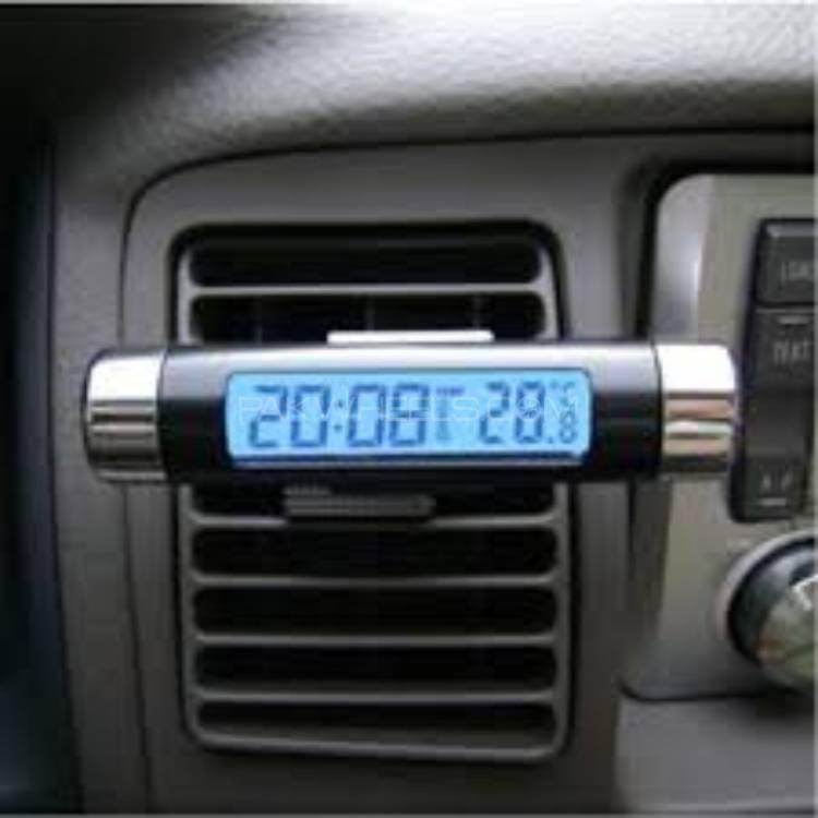 car thermometer with luminous automotive clock Image-1