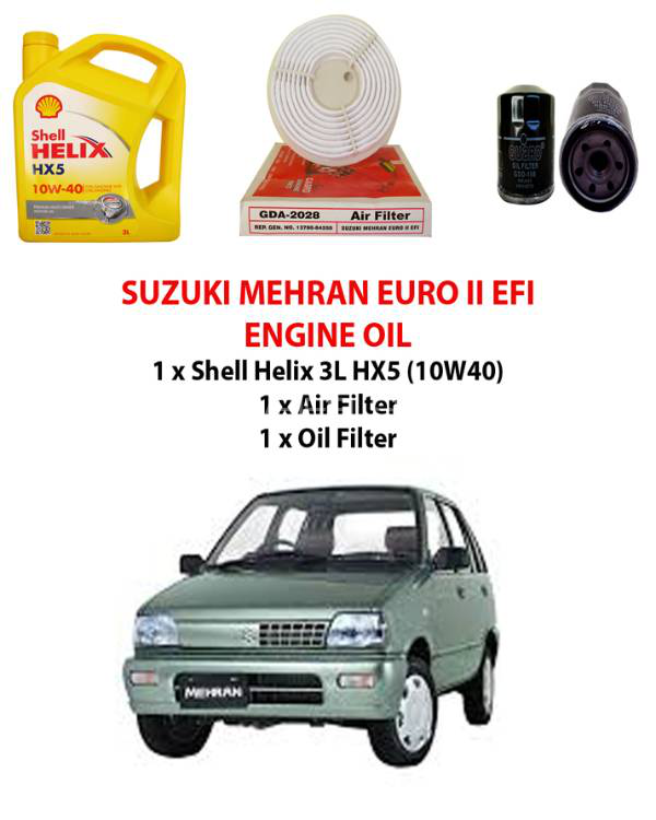 A pack of Engine oil-Air Filter-Oil filter-shell Helix HX5 3L Image-1