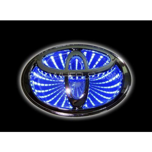 Toyota 3d Car Emblem Led Logo Lights Blue Image-1